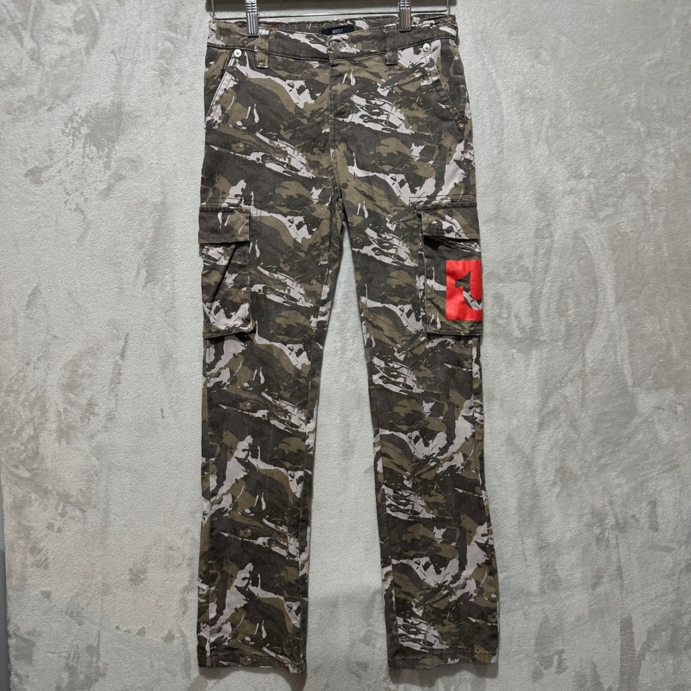 True Religion Ricky Relaxed Straight Camo Cargo Pants Boys Size 16 Camouflage